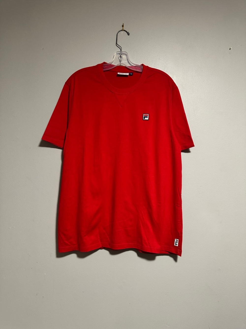 Fila Red Short Sleeve Crew Neck Tee with Chest Logo